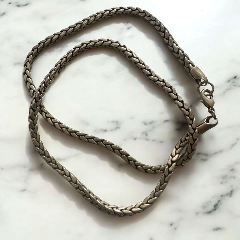 Braided Chain Necklace 18”